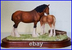 Border Fine Arts Spring Pastures JH32 Rare Vintage Mare & Foal Large Tableau