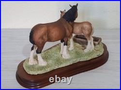 Border Fine Arts Spring Pastures JH32 Rare Vintage Mare & Foal Large Tableau