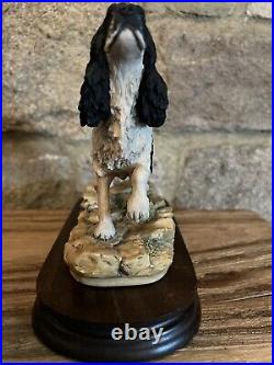 Border Fine Arts Springer Spaniel 81 Ray Ayres Mounted On Wooden Plith