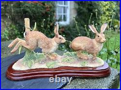 Border Fine Arts Studio Hares'Mammals''RUNNING HARES' No. A20441 2009