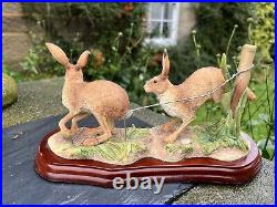 Border Fine Arts Studio Hares'Mammals''RUNNING HARES' No. A20441 2009