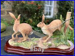 Border Fine Arts Studio Hares'Mammals''RUNNING HARES' No. A20441 2009