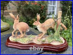 Border Fine Arts Studio Hares'Mammals''RUNNING HARES' No. A20441 2009