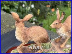 Border Fine Arts Studio Hares'Mammals''RUNNING HARES' No. A20441 2009