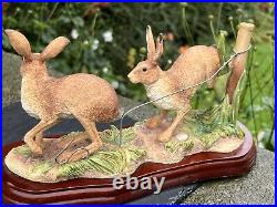 Border Fine Arts Studio Hares'Mammals''RUNNING HARES' No. A20441 2009