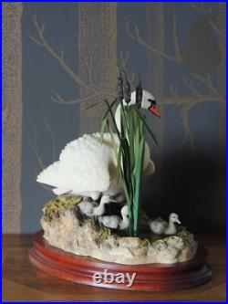 Border Fine Arts Swan and Cygnets Sculpture First One In by Ray Ayres 1997