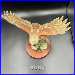 Border Fine Arts Tawny Owl in Flight on Tree Stump on Wooden Base RARE 1986 VGC Border Fine Arts Tawny Owl in Flight on Tree Stump on Wooden Base RARE 1986 VGC