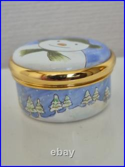 Border Fine Arts The Snowman Round Enamel Box No A3997
