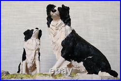 Border Fine Arts The Understudy L150 Sheep Dog and Puppy on Wooden Base Ltd Edn