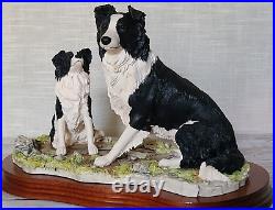 Border Fine Arts The Understudy L150 Sheep Dog and Puppy on Wooden Base Ltd Edn