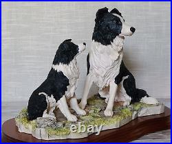 Border Fine Arts The Understudy L150 Sheep Dog and Puppy on Wooden Base Ltd Edn