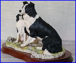 Border Fine Arts The Understudy L150 Sheep Dog and Puppy on Wooden Base Ltd Edn