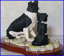 Border Fine Arts The Understudy L150 Sheep Dog and Puppy on Wooden Base Ltd Edn