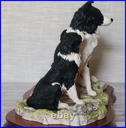 Border Fine Arts The Understudy L150 Sheep Dog and Puppy on Wooden Base Ltd Edn