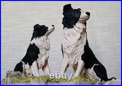 Border Fine Arts The Understudy L150 Sheep Dog and Puppy on Wooden Base Ltd Edn