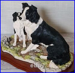 Border Fine Arts The Understudy L150 Sheep Dog and Puppy on Wooden Base Ltd Edn