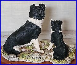 Border Fine Arts The Understudy L150 Sheep Dog and Puppy on Wooden Base Ltd Edn