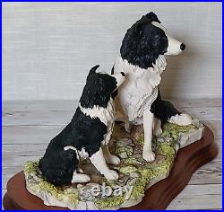 Border Fine Arts The Understudy L150 Sheep Dog and Puppy on Wooden Base Ltd Edn