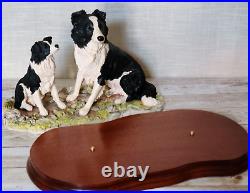 Border Fine Arts The Understudy L150 Sheep Dog and Puppy on Wooden Base Ltd Edn