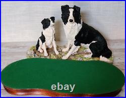 Border Fine Arts The Understudy L150 Sheep Dog and Puppy on Wooden Base Ltd Edn