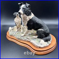 Border Fine Arts'The Understudy' L150 Two Border Collies Large Model VGC 1994