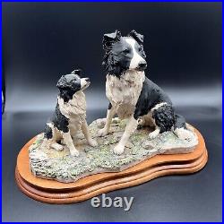 Border Fine Arts'The Understudy' L150 Two Border Collies Large Model VGC 1994