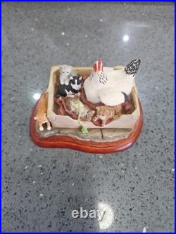 Border Fine Arts Under Her Wing Hen & Kittens Ltd Edition Figurine No Box Perfec