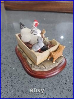 Border Fine Arts Under Her Wing Hen & Kittens Ltd Edition Figurine No Box Perfec