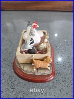 Border Fine Arts Under Her Wing Hen & Kittens Ltd Edition Figurine No Box Perfec