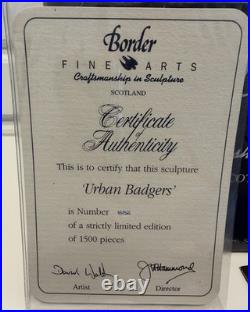 Border Fine Arts'Urban Badgers' Boxed With COA Original Receipt