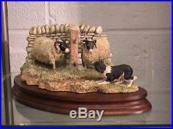 Border Fine Arts What Now Swaledale Sheep And Collie Dog Model No L120 Signed