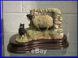 Border Fine Arts What Now Swaledale Sheep And Collie Dog Model No L120 Signed