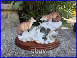 Border Fine Arts Winter Quarrel Foxes in Snow Ltd Ed 751/2500 D Walton VGC