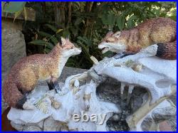 Border Fine Arts Winter Quarrel Foxes in Snow Ltd Ed 751/2500 D Walton VGC