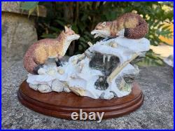 Border Fine Arts Winter Quarrel Foxes in Snow Ltd Ed 751/2500 D Walton VGC
