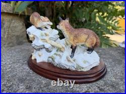 Border Fine Arts Winter Quarrel Foxes in Snow Ltd Ed 751/2500 D Walton VGC
