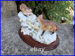 Border Fine Arts Winter Quarrel Foxes in Snow Ltd Ed 751/2500 D Walton VGC
