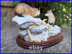 Border Fine Arts Winter Quarrel Foxes in Snow Ltd Ed 751/2500 D Walton VGC
