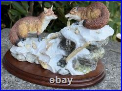 Border Fine Arts Winter Quarrel Foxes in Snow Ltd Ed 751/2500 D Walton VGC