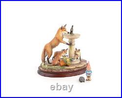 Border Fine Arts'scenting Fun' Foxes Figure Model Tableau B1261 Boxed & Coa