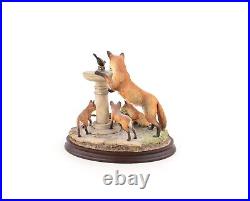 Border Fine Arts'scenting Fun' Foxes Figure Model Tableau B1261 Boxed & Coa