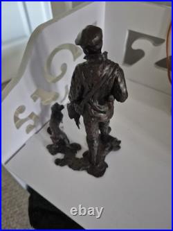 Border fine art Bronze Figure Close Company A Man And his Dog 6/8 Tall