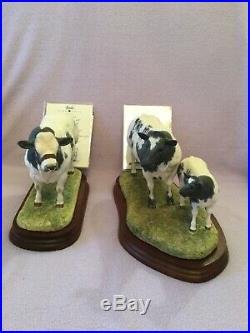 Border fine arts BELGIAN BLUE BULL and COW AND CALF. Both BOXED Ltd editions