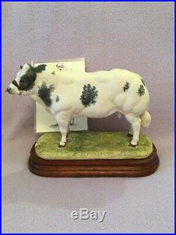 Border fine arts BELGIAN BLUE BULL and COW AND CALF. Both BOXED Ltd editions