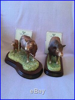 Border fine arts LIMOUSIN BULL and COW AND CALF. Both BOXED Ltd editions