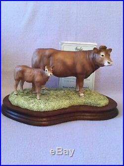 Border fine arts LIMOUSIN BULL and COW AND CALF. Both BOXED Ltd editions
