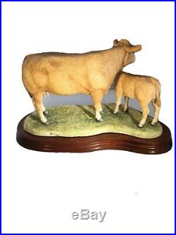 Border fine arts Ltd Ed 497/1250 Blonde DAquitaine Cow And Calf New Boxed Rare