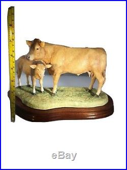 Border fine arts Ltd Ed 497/1250 Blonde DAquitaine Cow And Calf New Boxed Rare