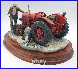 Border fine arts figurine Kick start Farmer & tractor with dog Mint/boxed