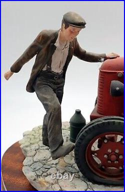 Border fine arts figurine Kick start Farmer & tractor with dog Mint/boxed